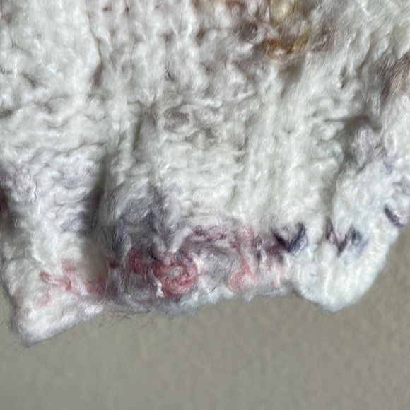 NWT Free People Sunset Cloud Cozy Cropped Sweater in Ivory Combo Size Large - Picture 7 of 12